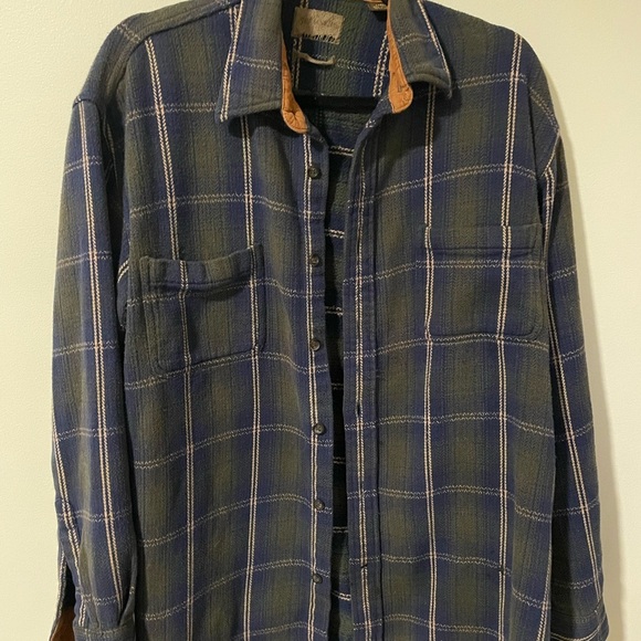 Blue Grunge Made In India Button Down Shirt Very Comfy Old Style L Size - Picture 2 of 7